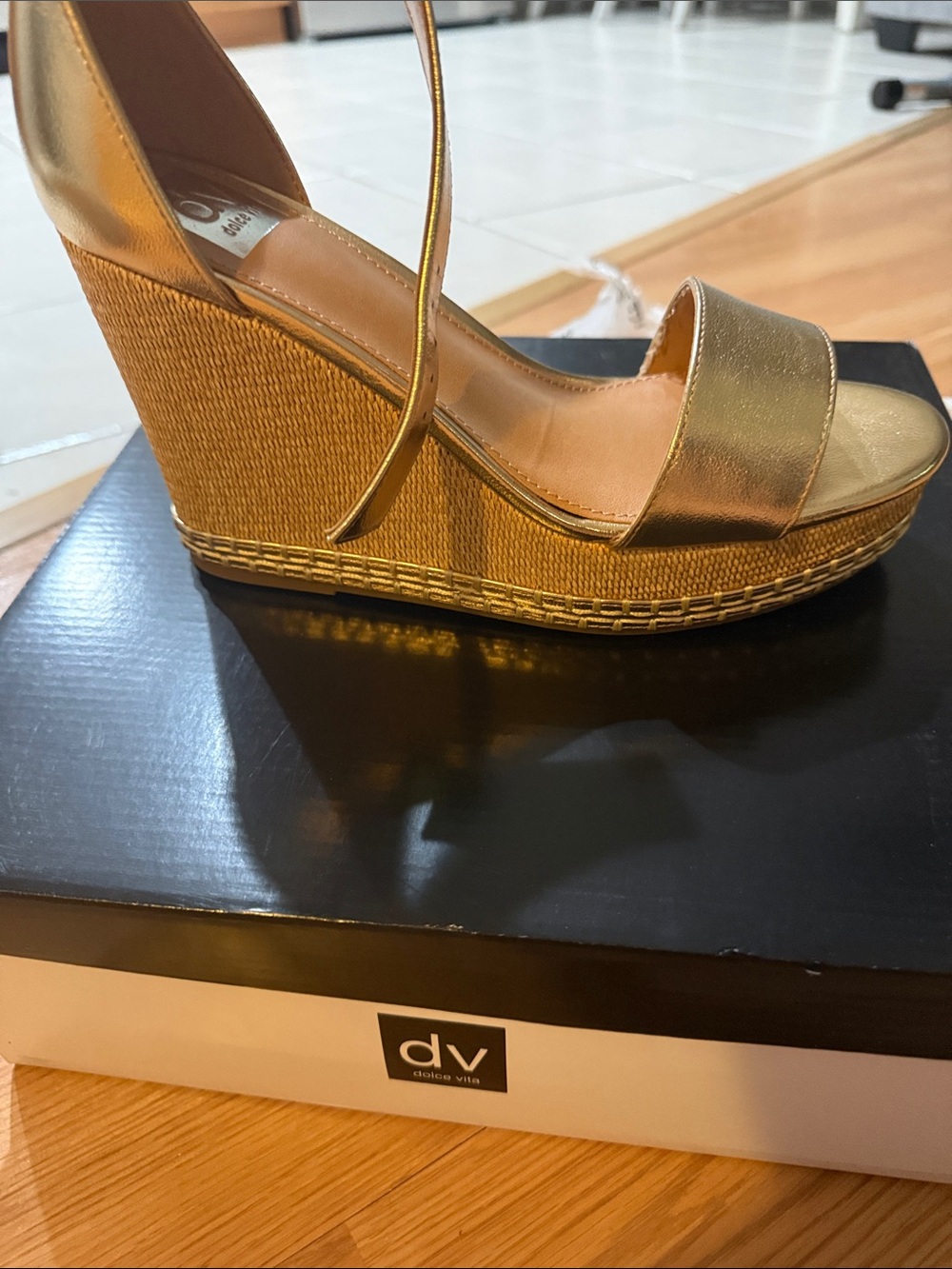 DV by Dolce Vita Metallic Gold Wedge Sandals